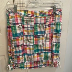 Talbots madras plaid summer skirt